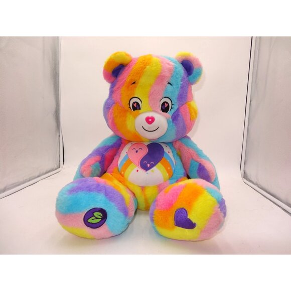 Care Bears Friends Forever Bear Jumbo 24" Vibrant Stripe Plush 2024 Stuffed Toy - Picture 1 of 9